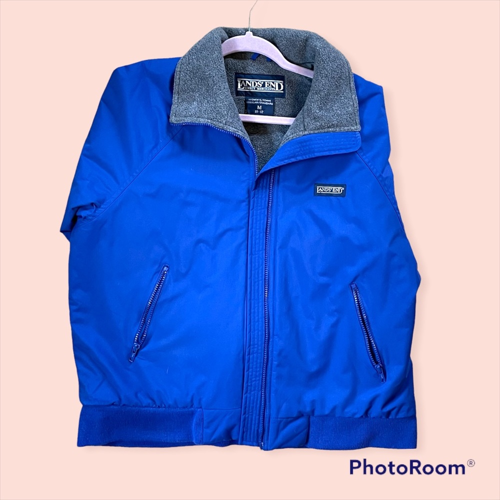 Women’s Size Large  Sport Squall Jacket Blue Land’s End Direct Merchants Coat